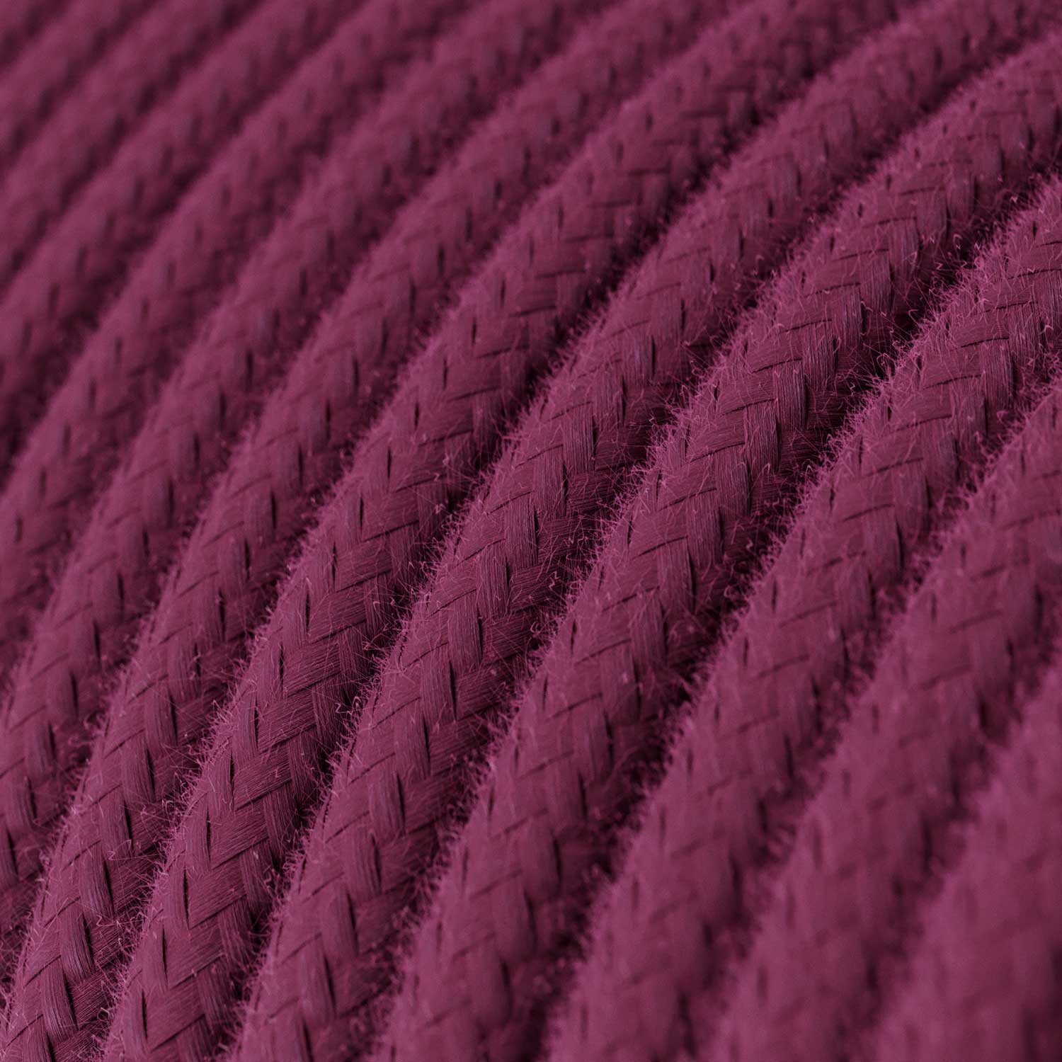 Câble électrique Rond Gaine De Tissu De Couleur Coton Tissu Uni Marc De Raisin RC32 – Image 2