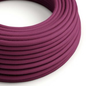 Câble électrique Rond Gaine De Tissu De Couleur Coton Tissu Uni Marc De Raisin RC32