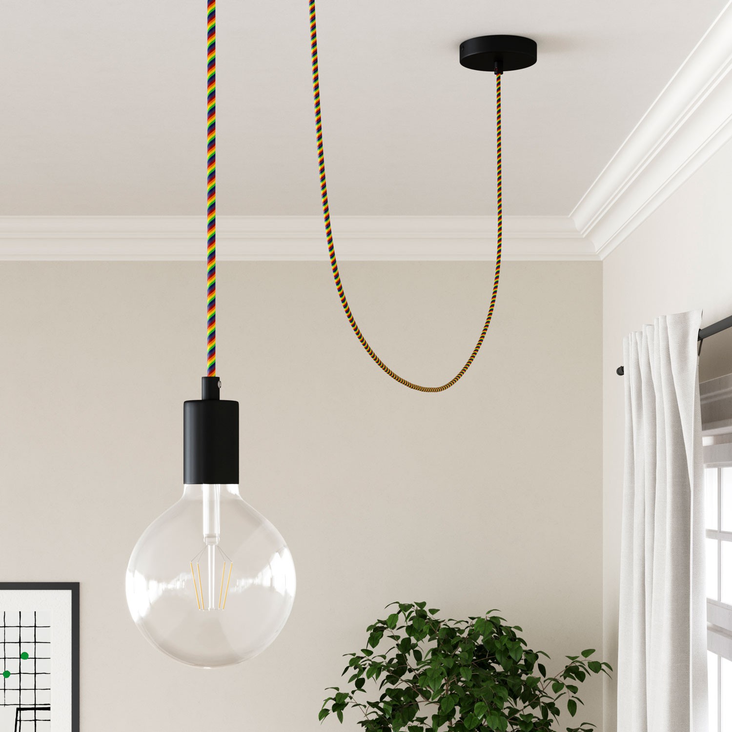 Câble électrique rond Vertigo HD recouvert de tissu Rainbow ERM68 – Image 4