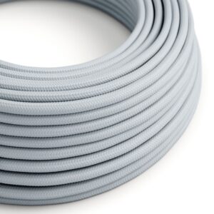 Câble électrique rond effet soie de couleur unie bleu gris clair - RM30