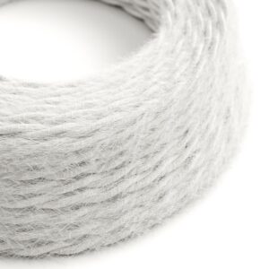 Câble électrique Torsadé Marlene recouvert de tissu aspect Fourrure Blanc Uni - TP01