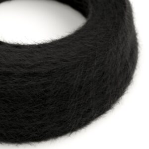 Câble électrique Torsadé Marlene recouvert de tissu aspect Fourrure Noir Uni - TP04