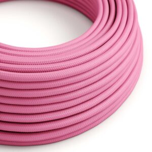 câble électrique Rond Gaine De Tissu De Couleur Effet Soie Tissu Uni Fuchsia - RM08