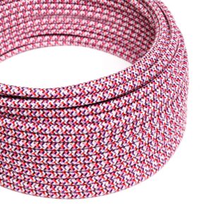 câble électrique Rond Gaine De Tissu De Couleur Effet Soie RX00 Pixel Fuchsia