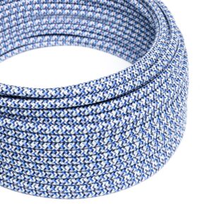 câble électrique Rond Gaine De Tissu De Couleur Effet Soie RX03 Pixel Turquoise