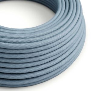 Câble électrique Rond Gaine De Tissu De Couleur Coton Tissu Uni Océan RC53