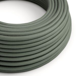 Câble électrique Rond Gaine De Tissu De Couleur Coton Tissu Uni Vert Gris RC63