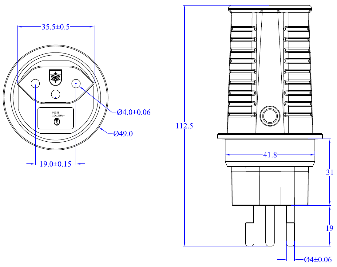 Fiche T13, IP55, noire – Image 2