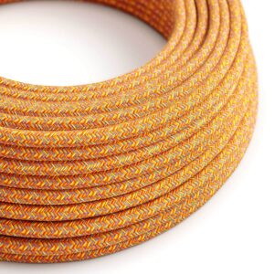 Câble électrique Rond Gaine De Tissu De Couleur Coton Indian Summer RX07