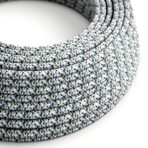 Câble électrique Rond Gaine De Tissu De Couleur Effet Soie RX04 Pixel Glace