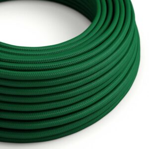 Câble électrique Rond Gaine De Tissu De Couleur Effet Soie Tissu Uni Vert Foncé RM21