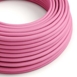 Câble électrique Rond Gaine De Tissu De Couleur Effet Soie Tissu Uni Fuchsia RM08