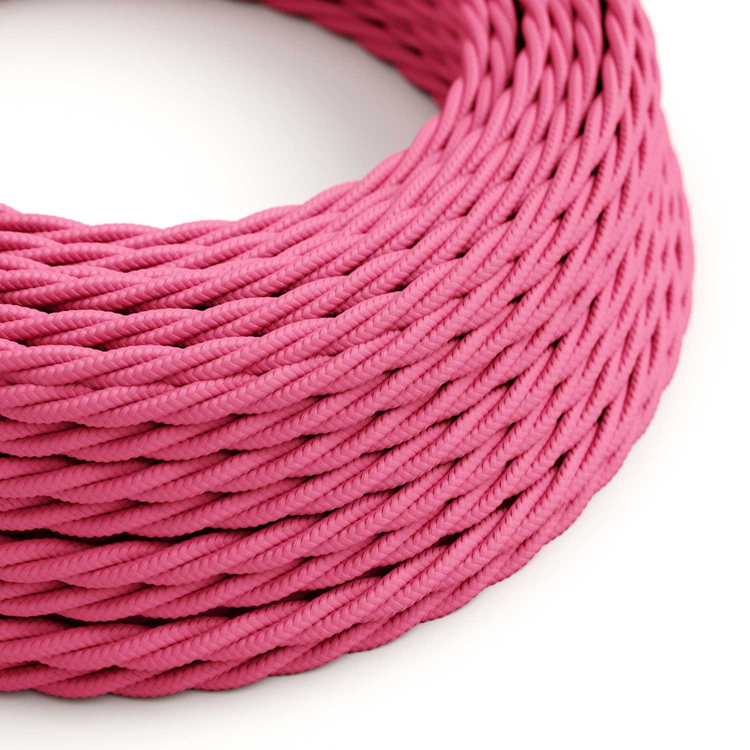 Câble électrique Torsadé Gaine De Tissu De Couleur Effet Soie Tissu Uni Fuchsia TM08