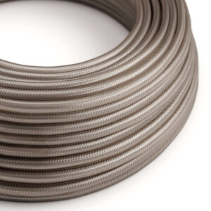 Câble électrique Rond Gaine De Tissu Effet Soie Tissu Uni Cipria RM27