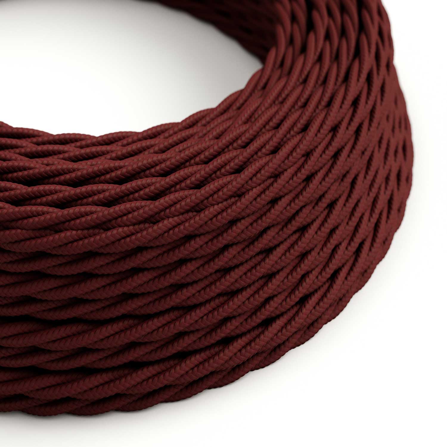 Câble électrique Torsadé Gaine De Tissu De Couleur Effet Soie Tissu Uni Bordeaux TM19