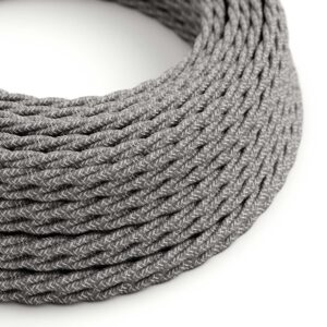Câble électrique Torsadé Gaine De Lin De Couleur Naturel Gris TN02