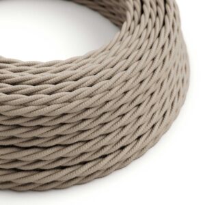 Câble électrique Torsadé Gaine De Tissu De Couleur Coton Tissu Uni Tourterelle TC43