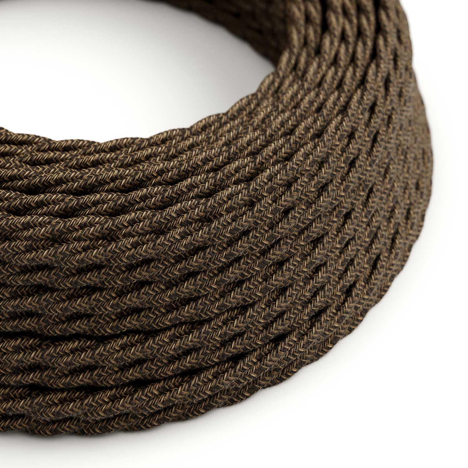Câble électrique Torsadé Gaine De Lin De Couleur Naturel Marron TN04