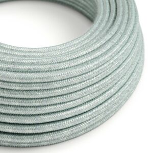 Câble électrique Rond Gaine De Tissu De Couleur Coton Bleu Brume RX12