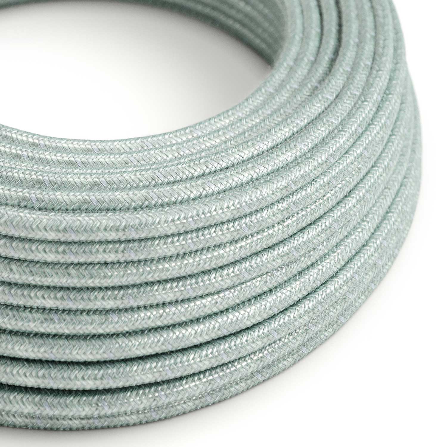 Câble électrique Rond Gaine De Tissu De Couleur Coton Bleu Brume RX12
