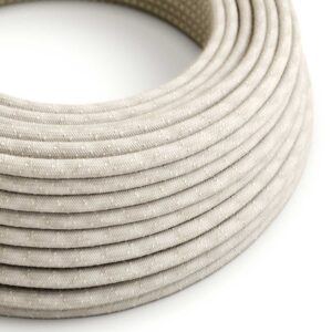 Câble électrique Rond Gaine De Lin De Couleur Naturel Neutre RN01