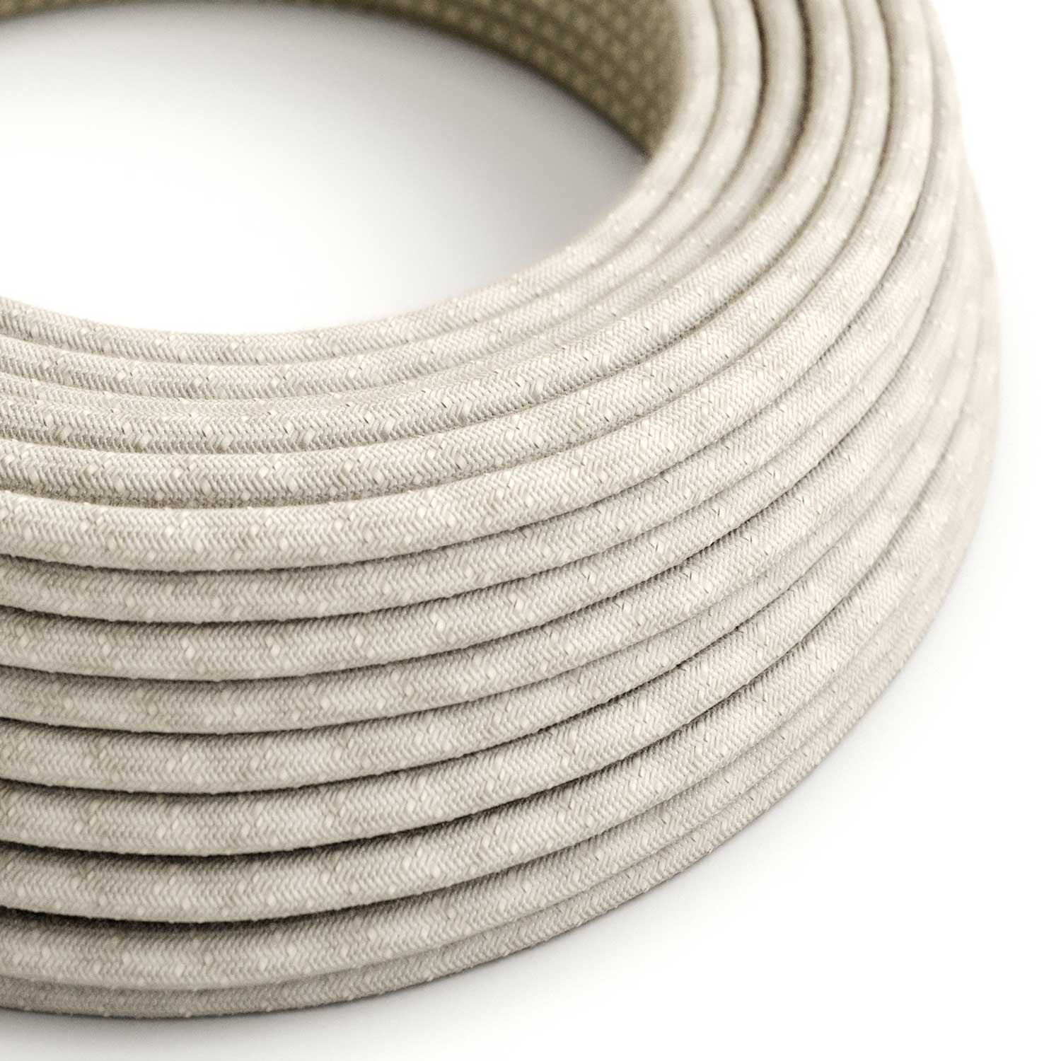 Câble électrique Rond Gaine De Lin De Couleur Naturel Neutre RN01