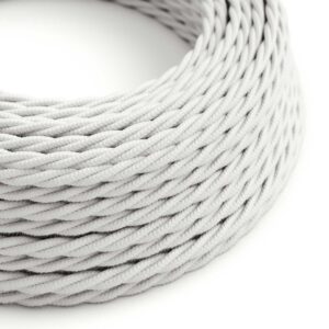 Câble électrique Torsadé Gaine De Coton De Couleur Tissu Uni Blanc TC01