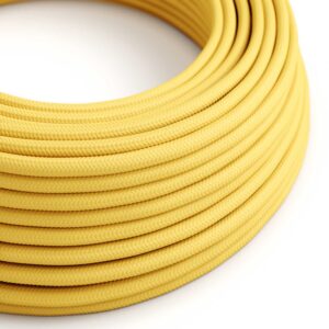 Câble électrique Rond Gaine De Tissu De Couleur Effet Soie Tissu Uni Jaune RM10