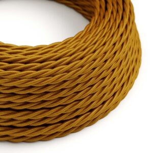 Câble électrique Torsadé Gaine De Tissu De Couleur Effet Soie Tissu Uni Or TM05