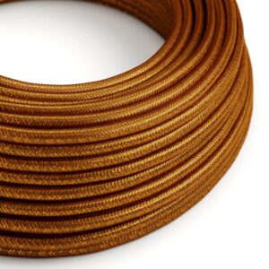 Câble électrique Rond Gaine De Tissu De Couleur Effet Soie Tissu Uni Paillettes Cuivre RL22