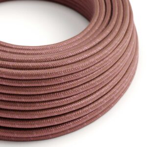 Câble électrique Rond Gaine De Tissu De Couleur Coton Marsala RX11