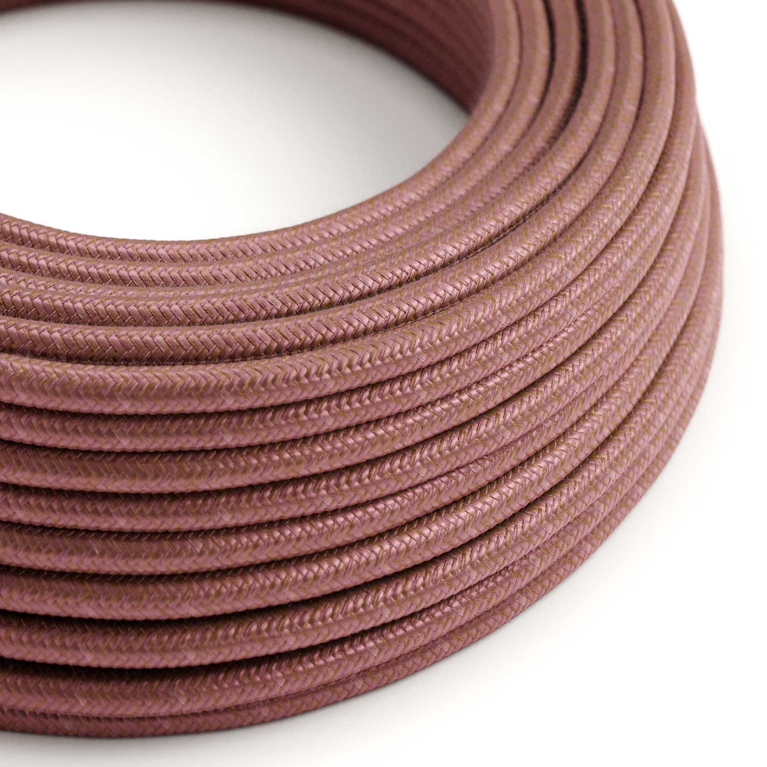 Câble électrique Rond Gaine De Tissu De Couleur Coton Marsala RX11