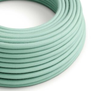Câble électrique Rond Gaine De Tissu De Couleur Coton Tissu Uni Lait Menthe RC34