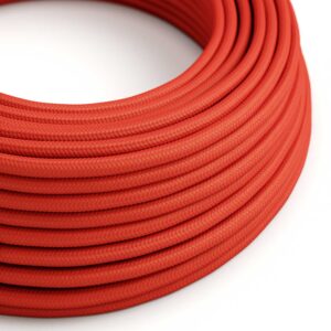 Câble électrique Rond Gaine De Tissu De Couleur Effet Soie Tissu Uni Rouge RM09