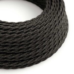 Câble électrique Torsadé Gaine De Lin De Couleur Naturel Anthracite TN03