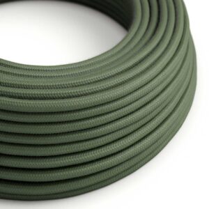 Câble électrique Rond Gaine De Tissu De Couleur Coton Tissu Uni Vert Gris RC63