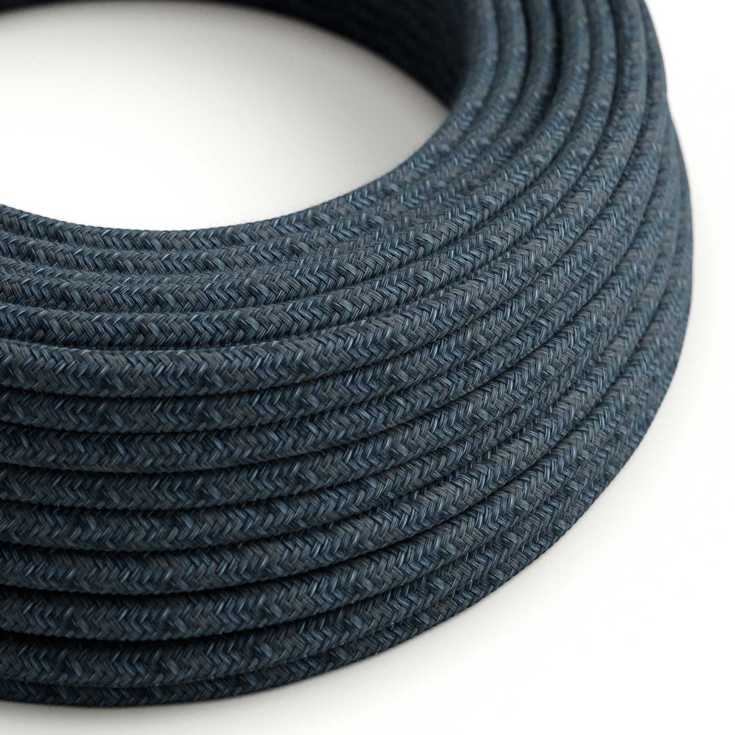 Câble électrique Rond Gaine De Tissu De Couleur Coton Bleu Mirage RX10