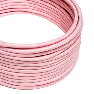Câble électrique Rond Gaine De Tissu De Couleur Effet Soie Tissu Uni Rose Baby RM16