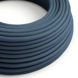 Câble électrique Rond Gaine De Tissu De Couleur Coton Tissu Uni Gris Pierre RC30