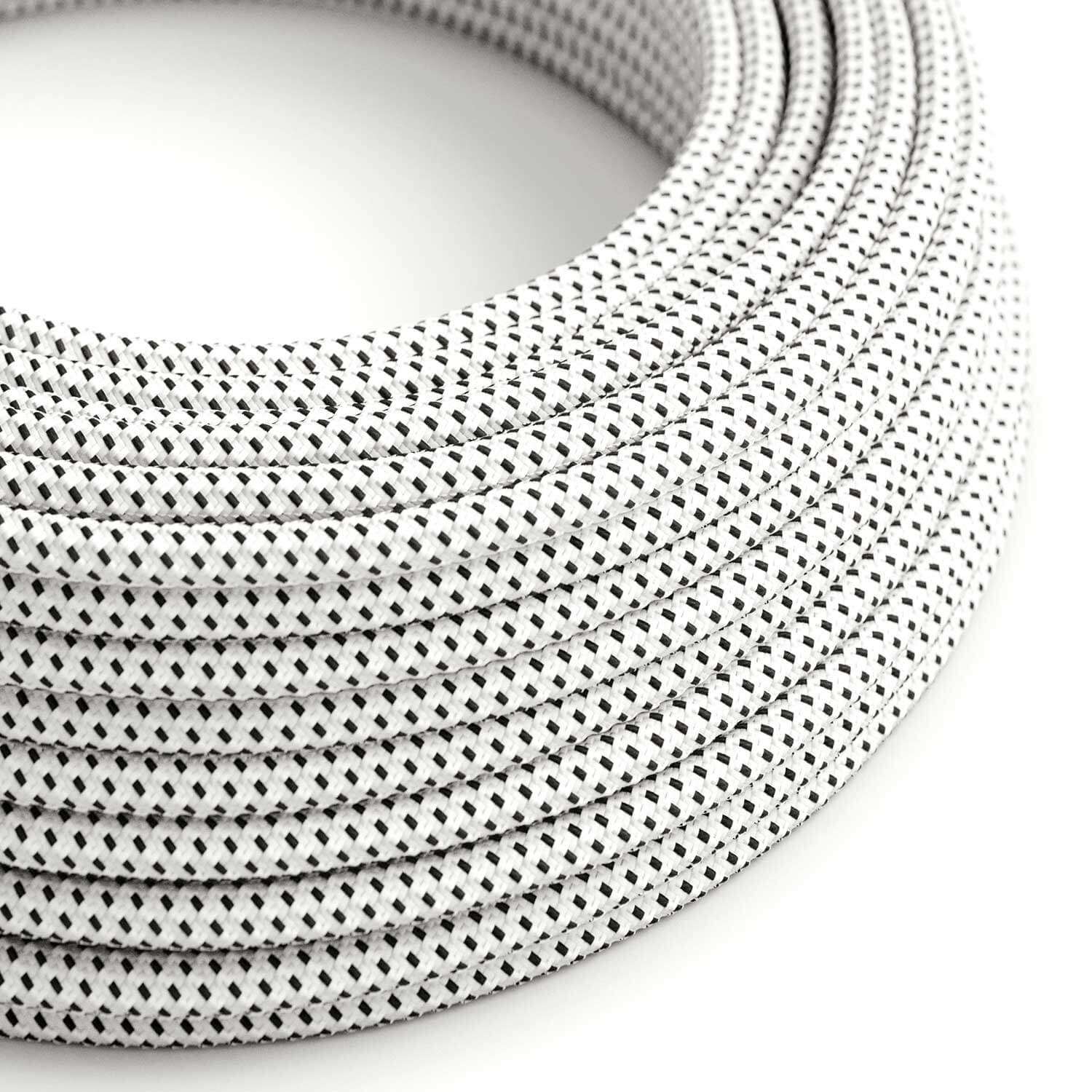 Câble électrique Rond Gaine De Tissu Effect 3D en relief Stracciatella RT14