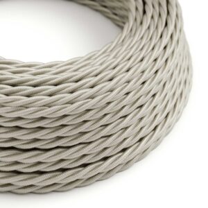 Câble électrique Torsadé Gaine De Tissu De Couleur Effet Soie Tissu Uni Ivoire TM00
