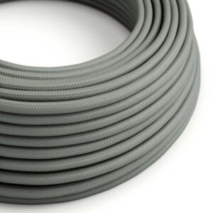 Câble électrique Rond Gaine De Tissu De Couleur Effet Soie Tissu Uni Gris RM03