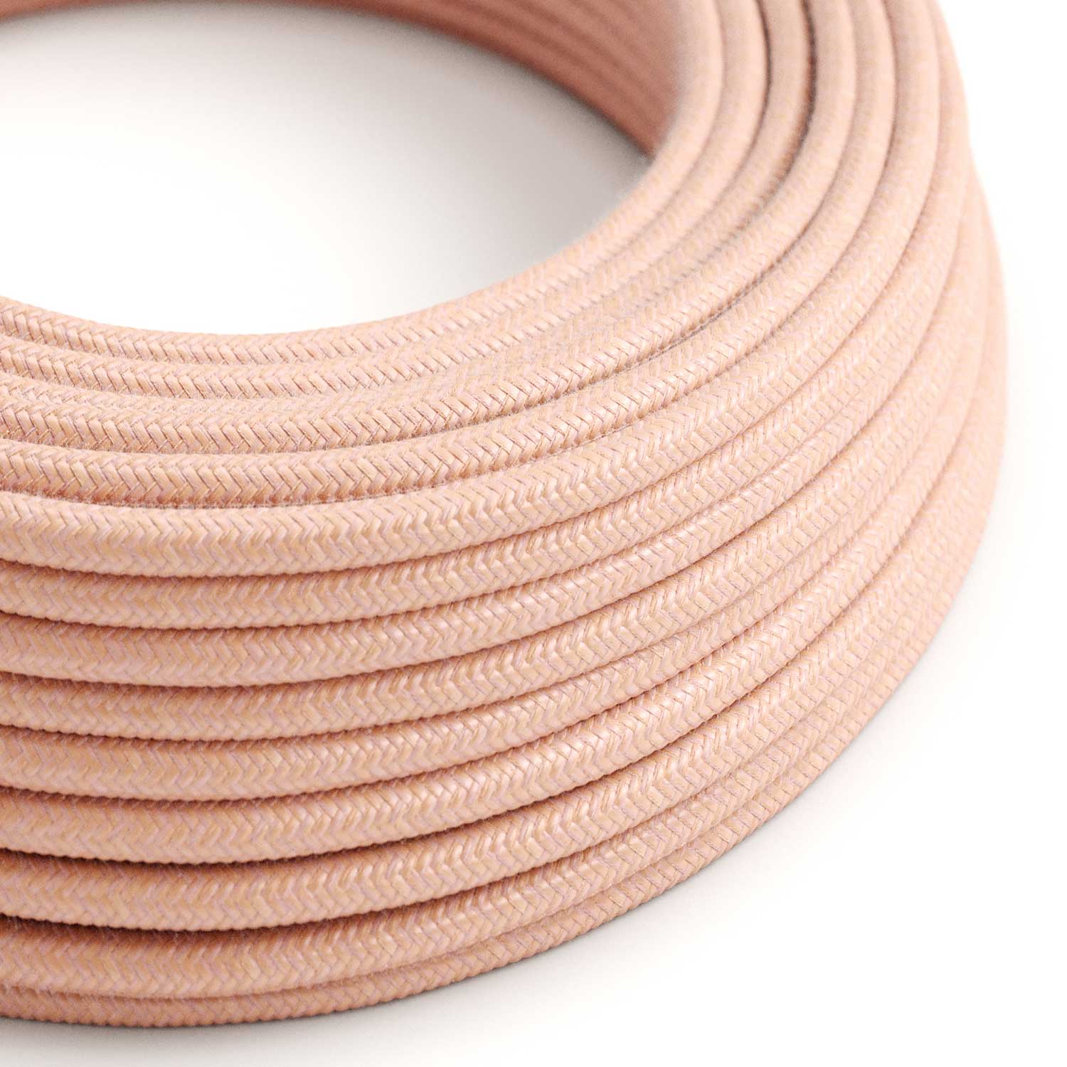 Câble électrique Rond Gaine De Tissu De Couleur Coton Saumon RX13