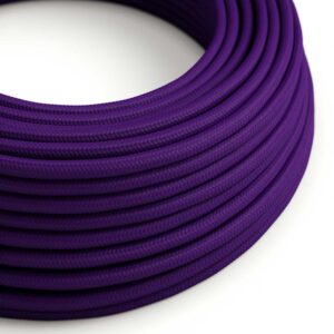 Câble électrique Rond Gaine De Tissu De Couleur Effet Soie Tissu Uni Violet RM14