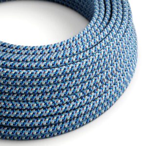 Câble électrique Rond Gaine De Tissu De Couleur Effet Soie RX03 Pixel Turquoise