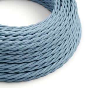 Câble électrique Torsadé Gaine De Tissu De Couleur Coton Tissu Uni Océan TC53